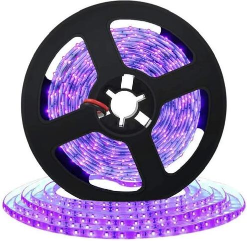 (image for) 380nm 385nm SMD3528-600 12V 4A 48W UV LED Strip Light for UV Curing, Currency Validation